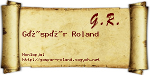 Gáspár Roland névjegykártya